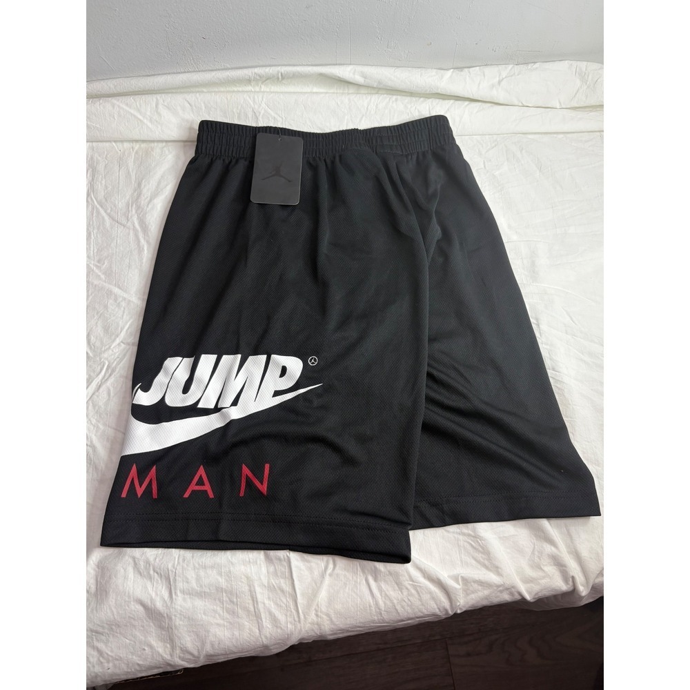 Nike Jordan Jumpman Basketball Athletic Shorts Black Red White Kids L